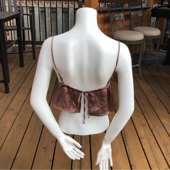 NWOT Brown Crop Top - Picture 2 of 5